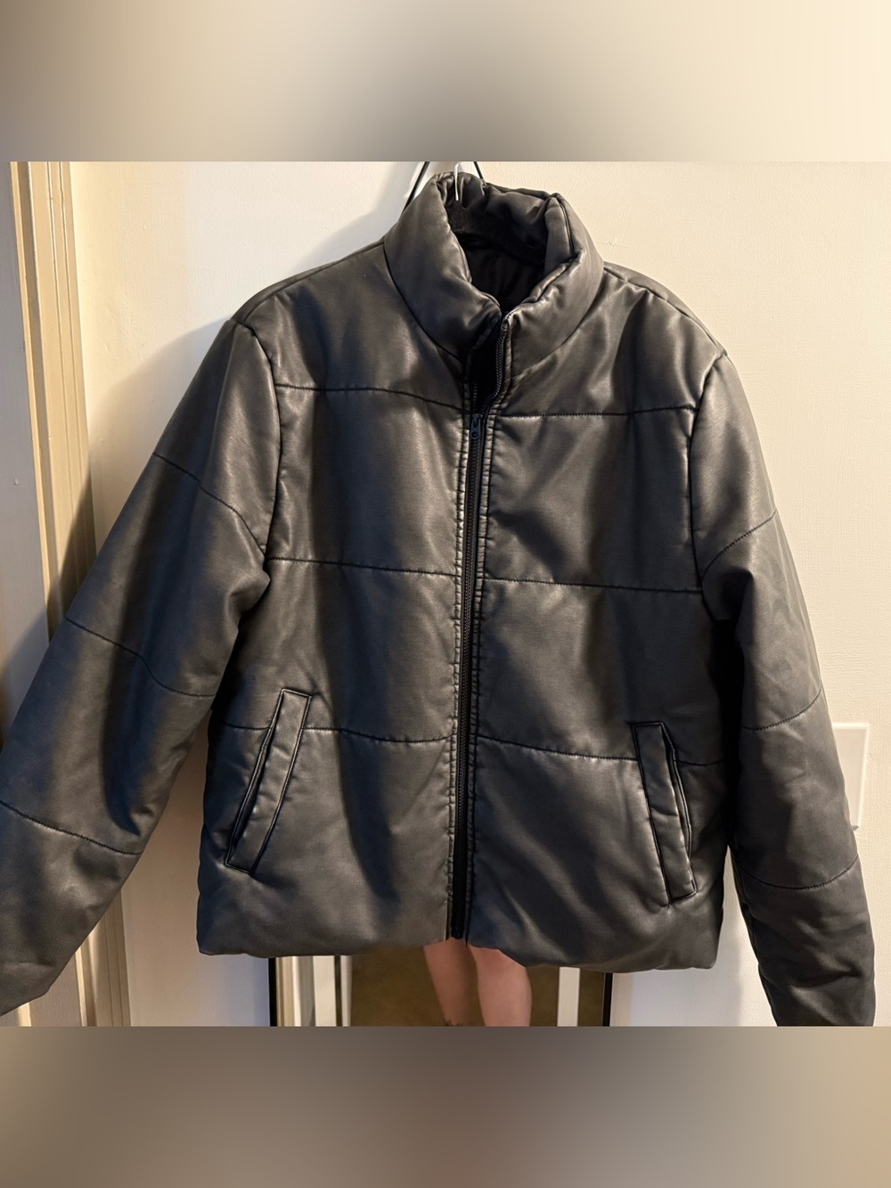 Mens ASOS Faux Leather Puffer